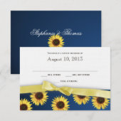 Zonnebloemen en lint Country Wedding Response RSVP Kaartje (Voorkant / Achterkant)