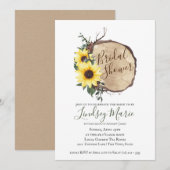 Zonnebloemen en Log Slice Vrijgezellenfeest Kaart (Voorkant / Achterkant)
