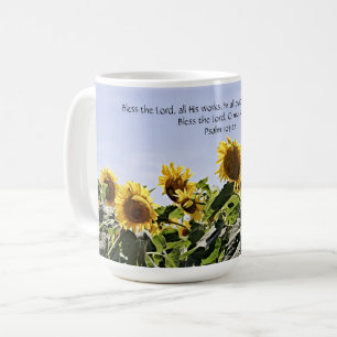 Zonnebloemen en lucht met de Schrift Mok Cup