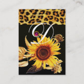 ZONNEBLOEMEN EN LUIPAARDBONT ROZE EDELSTEEN MONOGR VISITEKAARTJE (Achterkant)