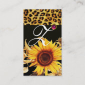 ZONNEBLOEMEN EN LUIPAARDBONT ROZE EDELSTEEN MONOGR VISITEKAARTJE (Achterkant)