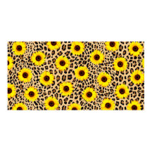 Zonnebloemen en luipaardprint: vet en levendig Nat