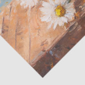 Zonnebloemen en madeliefjes op rustieke tafel Deco Tissuepapier (Detail)