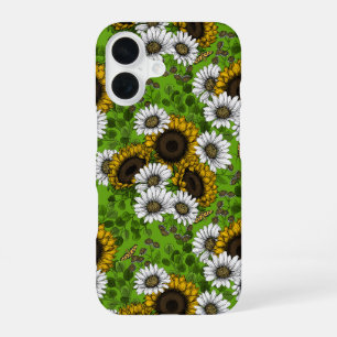 Zonnebloemen en madeliefjes, zomertuin iPhone 16 hoesje
