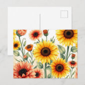  Zonnebloemen en Marigolds Botanical Briefkaart (Voorkant / Achterkant)