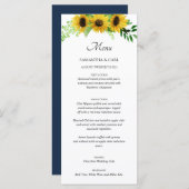 Zonnebloemen en marine menu (Voorkant / Achterkant)