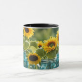 Zonnebloemen en Metsen Potten Mok (Midden)