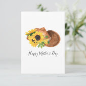 Zonnebloemen en Moederdag van cowboy Pet Kaart (Staand voorkant)