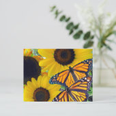 Zonnebloemen en Monarch Butterflies Briefkaart (Staand voorkant)