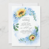 Zonnebloemen en mosterdblauw-brandhout kaart (Voorkant)