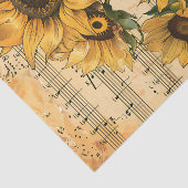  zonnebloemen en muziekblad Bloemen Tissuepapier (Detail)