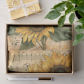  zonnebloemen en muziekblad Bloemen Tissuepapier (Geschenk)