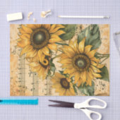  zonnebloemen en muziekblad Bloemen Tissuepapier (Craft)