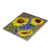 Zonnebloemen en nijlplanten tegeltje (Zijkant)