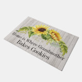Zonnebloemen en oma deurmat (Schuin)