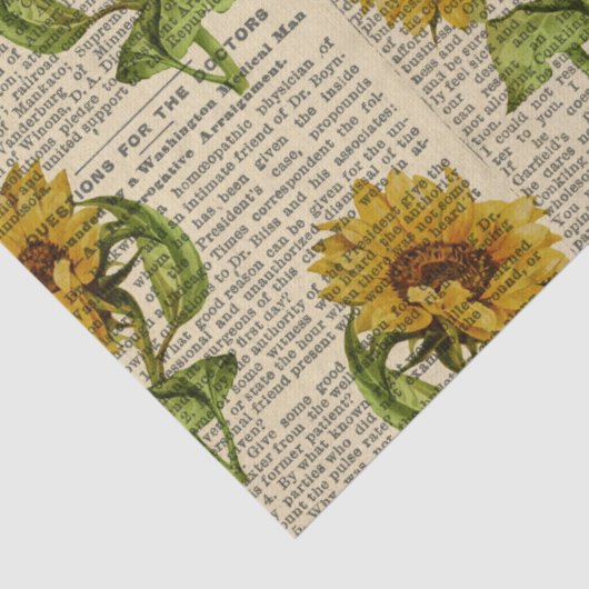 Zonnebloemen en ontkoppeling van krantenpapier tissuepapier (Detail)