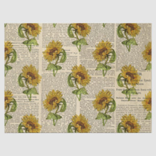 Zonnebloemen en ontkoppeling van krantenpapier tissuepapier