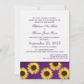 Zonnebloemen en Paarse Country Wedding Kaart (Voorkant)