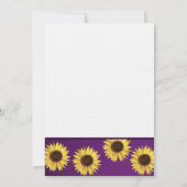 Zonnebloemen en Paarse Country Wedding Kaart (Achterkant)