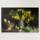 Zonnebloemen en plantgoed Oogst Oude Masters Paint Legpuzzel (Horizontaal)