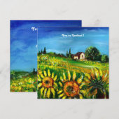 ZONNEBLOEMEN EN PLATTELAND IN TUSCANIE, KAART (Voorkant / Achterkant)