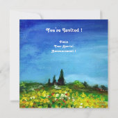 ZONNEBLOEMEN EN PLATTELAND IN TUSCANIE, KAART (Achterkant)