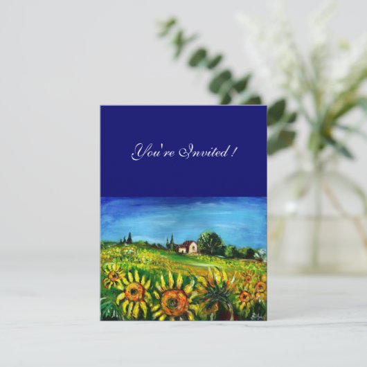 ZONNEBLOEMEN EN PLATTELAND IN TUSCANJE, KAART (Staand voorkant)