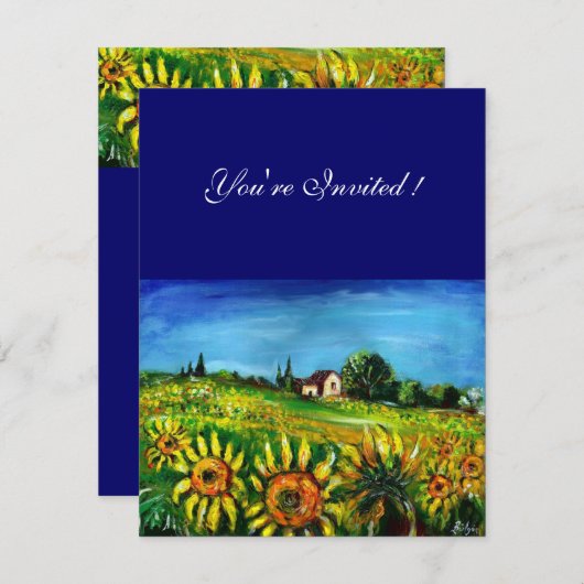 ZONNEBLOEMEN EN PLATTELAND IN TUSCANJE, KAART (Voorkant / Achterkant)