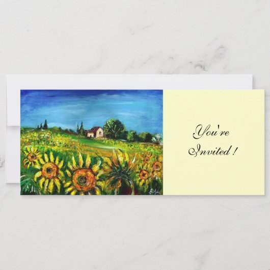 ZONNEBLOEMEN EN PLATTELAND IN TUSCANJE, KAART (Voorkant)