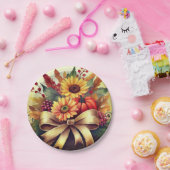 Zonnebloemen en pompoen, 7" Papier Bord (Feest)