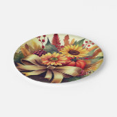 Zonnebloemen en pompoen, 7" Papier Bord (Gekanteld)