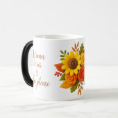 Zonnebloemen en pompoen Bloemen Design. Gezellige  Magische Mok (Voorkant links)