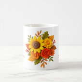 Zonnebloemen en pompoen Bloemen Design. Gezellige  Magische Mok (Center)