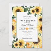 Zonnebloemen en pompoenen Baby shower Kaart (Voorkant)