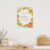 Zonnebloemen en pompoenen Herfst Welkomstbord Brid Poster (Keuken)