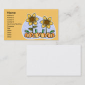 Zonnebloemen en pompoenen visitekaartje (Voorkant / Achterkant)