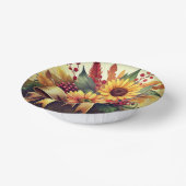 Zonnebloemen en Pompoenkom, 7" Papieren kom (Gebogen)