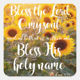 Zonnebloemen en psalms vierkante sticker