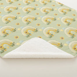 Zonnebloemen en regenbogen Baby Sherpa Deken