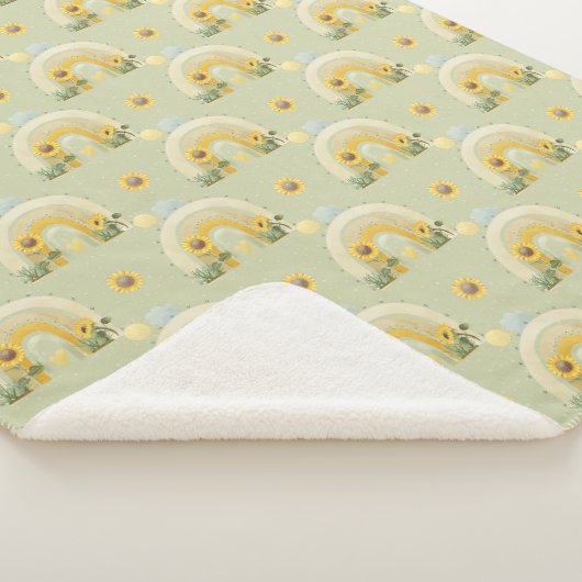 Zonnebloemen en regenbogen Baby Sherpa Deken (3/4)