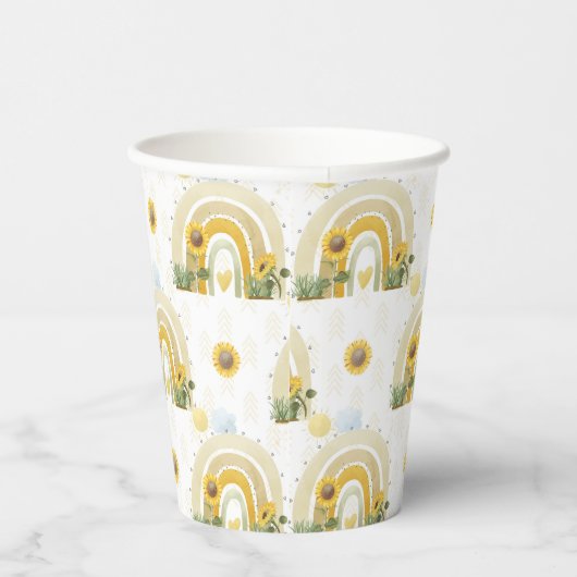 Zonnebloemen en regenbogen papieren bekers (Rechts)