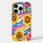 Zonnebloemen en regenbooggolven Case-Mate iPhone case (Achterkant)