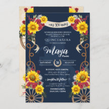 Zonnebloemen en rode rozen Rustic Charro Quinceane