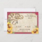 Zonnebloemen en roestlandkaart (Picinic RSVP Card) (Voorkant)