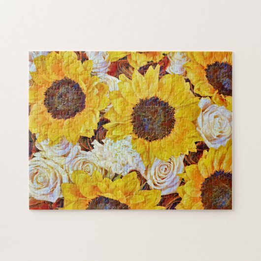 Zonnebloemen en Rozen Art Flower Puzzel (Horizontaal)