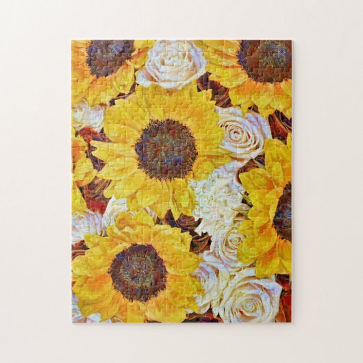 Zonnebloemen en Rozen Art Flower Puzzel Legpuzzel (Verticaal)