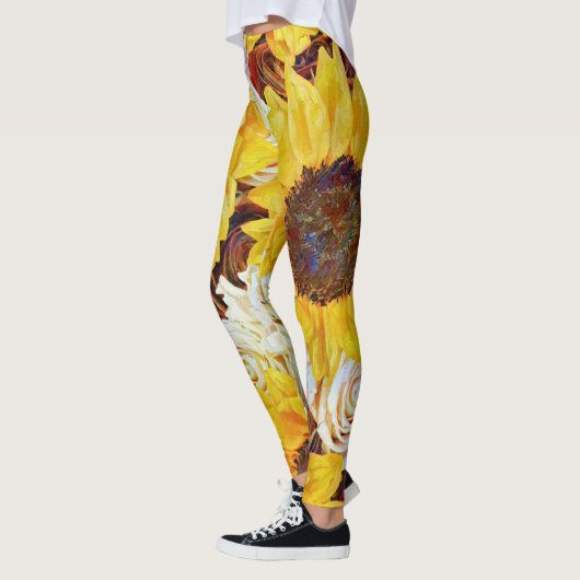 Zonnebloemen en Rozen Art Leggings (Links)
