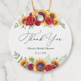 Zonnebloemen en Rozen Bedankkaartje Bedankjes Labels