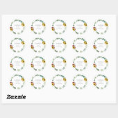 Zonnebloemen en Rozen Bruiloft Classic Ronde Stick Ronde Sticker (Vel)