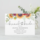 Zonnebloemen en Rozen Brunch met de bruidsdouche Kaart (Staand voorkant)